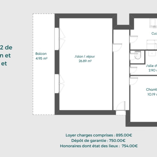  Annonces CHAPONOST : Apartment | CALUIRE-ET-CUIRE (69300) | 58 m2 | 895 € 