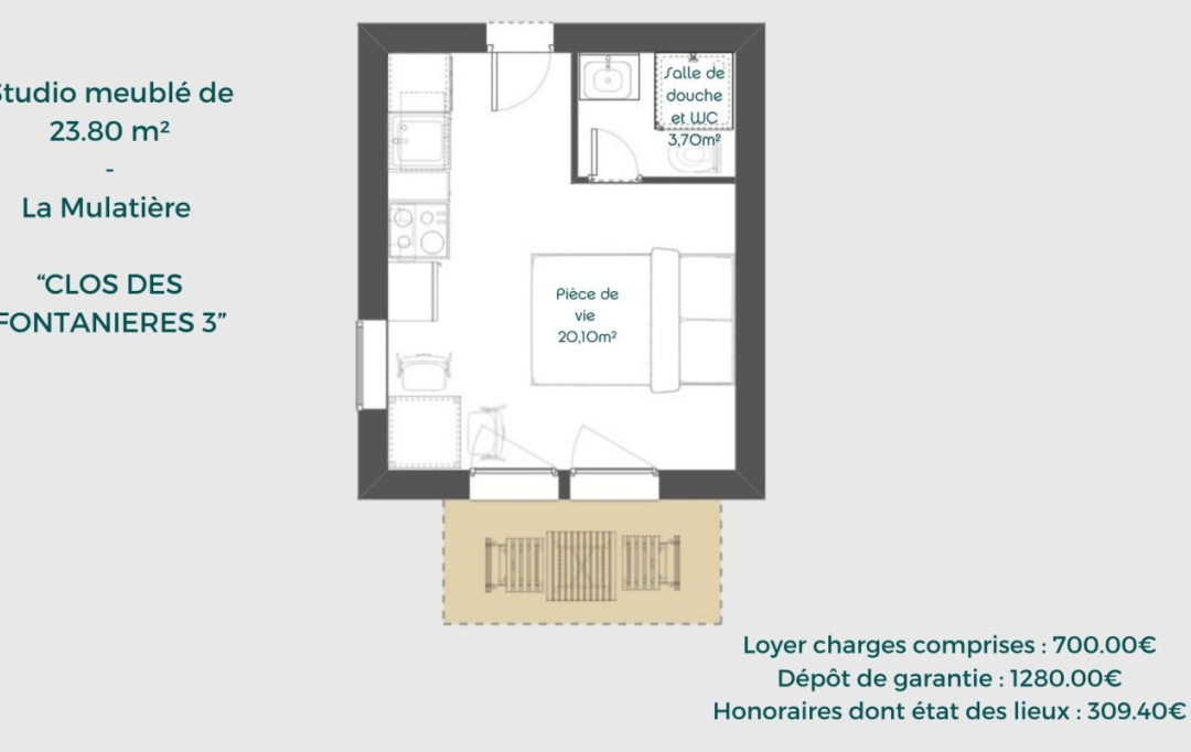 Annonces CHAPONOST : Appartement | LA MULATIERE (69350) | 24 m2 | 700 € 