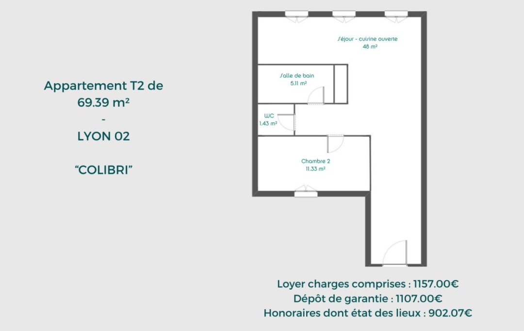 Annonces CHAPONOST : Appartement | LYON (69002) | 69 m2 | 1 157 € 