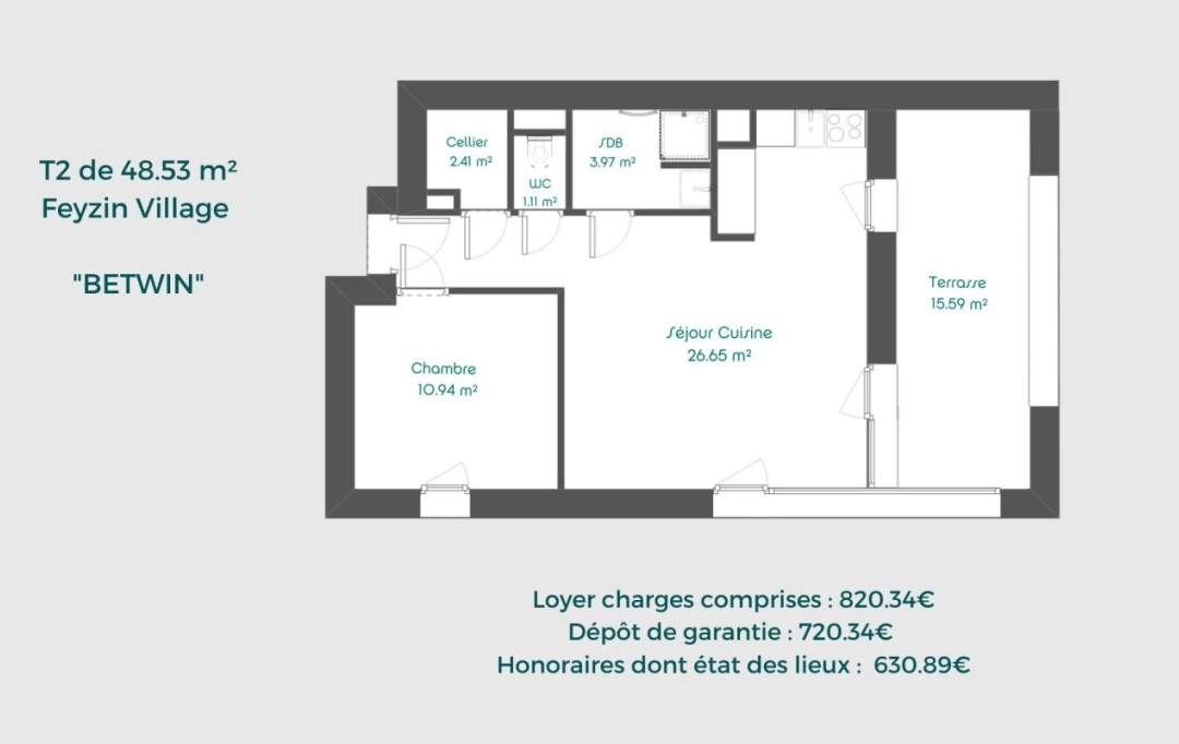 Annonces CHAPONOST : Appartement | FEYZIN (69320) | 49 m2 | 820 € 